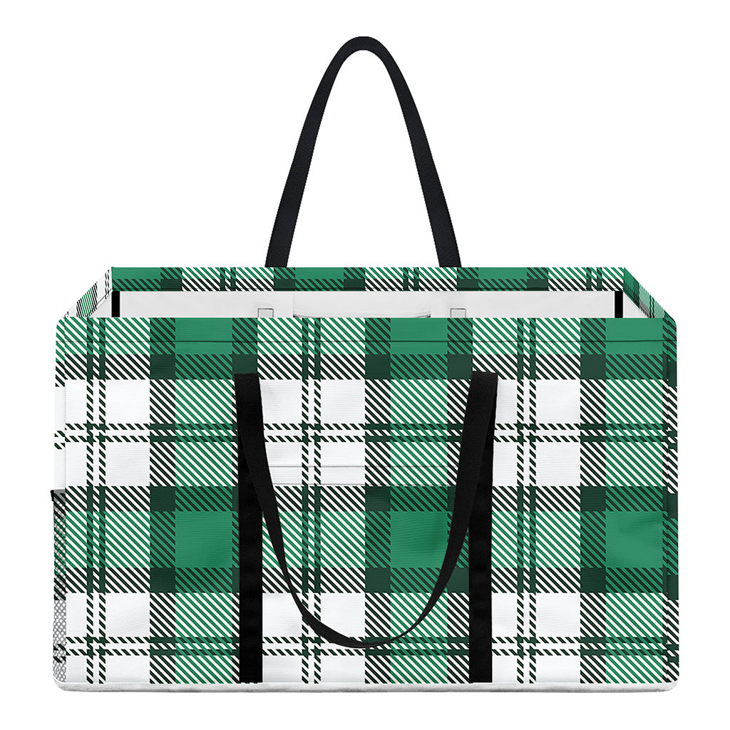 Shamrock St. Patrick's Day Tartan Print Utility Tote Bag
