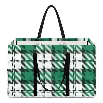 Shamrock St. Patrick's Day Tartan Print Utility Tote Bag