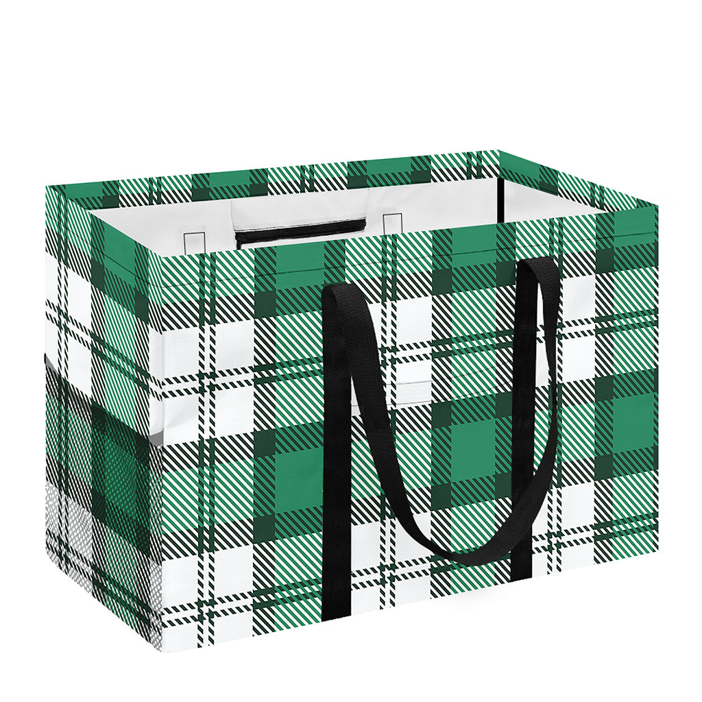 Shamrock St. Patrick's Day Tartan Print Utility Tote Bag