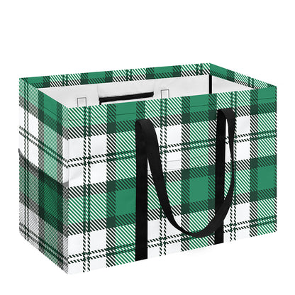Shamrock St. Patrick's Day Tartan Print Utility Tote Bag