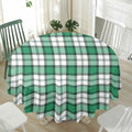 Shamrock St. Patrick's Day Tartan Print Waterproof Round Tablecloth