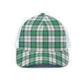 Shamrock St. Patrick's Day Tartan Print White Mesh Trucker Hat