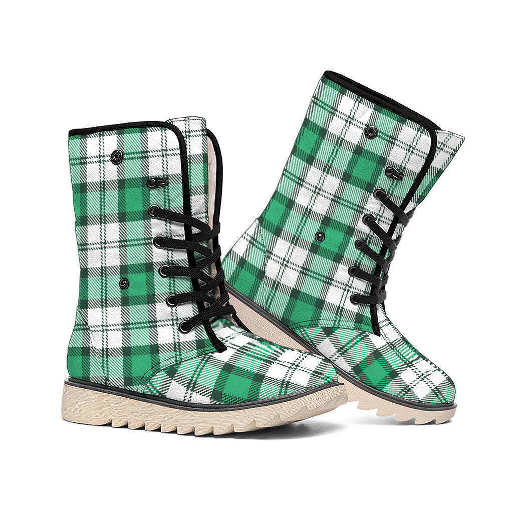 Shamrock St. Patrick's Day Tartan Print Winter Boots