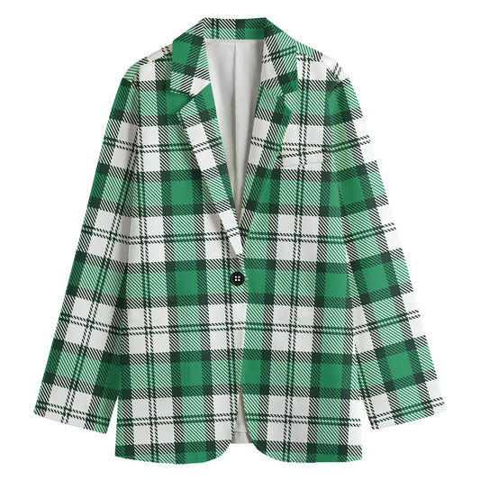 Shamrock St. Patrick's Day Tartan Print Women's Blazer