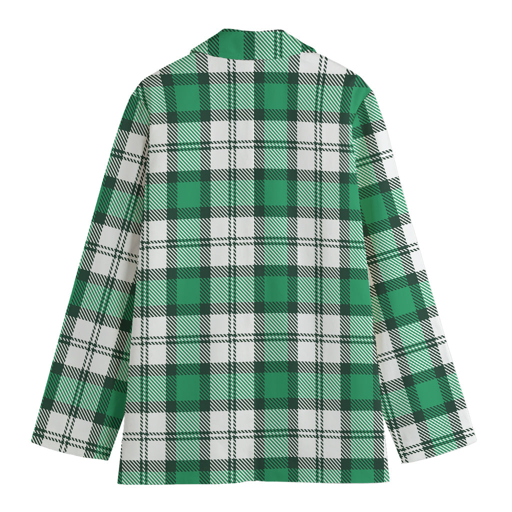 Shamrock St. Patrick's Day Tartan Print Women's Blazer