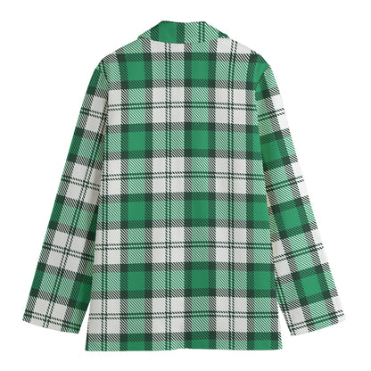 Shamrock St. Patrick's Day Tartan Print Women's Blazer