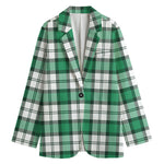 Shamrock St. Patrick's Day Tartan Print Women's Cotton Blazer