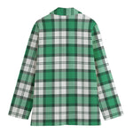 Shamrock St. Patrick's Day Tartan Print Women's Cotton Blazer