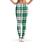 Shamrock St. Patrick's Day Tartan Print Women's Leggings
