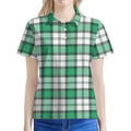 Shamrock St. Patrick's Day Tartan Print Women's Polo Shirt