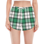 Shamrock St. Patrick's Day Tartan Print Women's Split Running Shorts