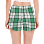 Shamrock St. Patrick's Day Tartan Print Women's Split Running Shorts