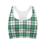 Shamrock St. Patrick's Day Tartan Print Women's Sports Bra