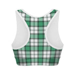 Shamrock St. Patrick's Day Tartan Print Women's Sports Bra
