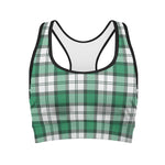 Shamrock St. Patrick's Day Tartan Print Women's Sports Bra