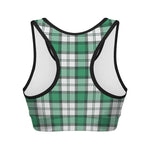 Shamrock St. Patrick's Day Tartan Print Women's Sports Bra