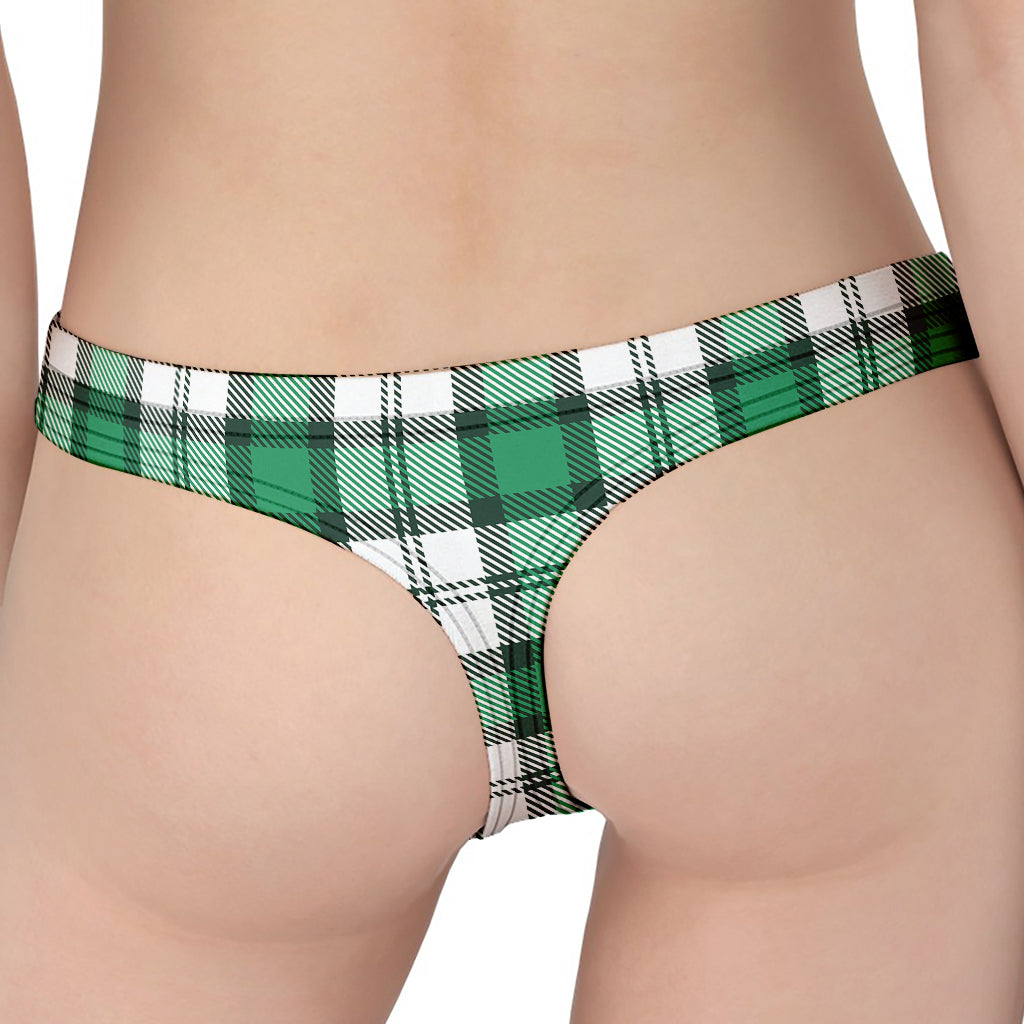 Shamrock St. Patrick's Day Tartan Print Women's Thong