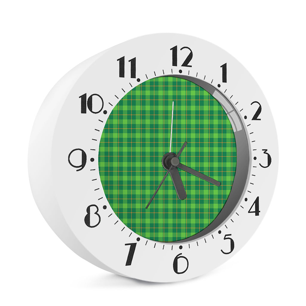 Shamrock Tartan St. Patrick's Day Print Alarm Clock