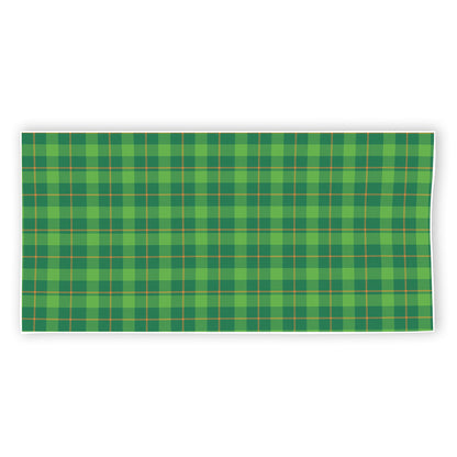 Shamrock Tartan St. Patrick's Day Print Beach Towel