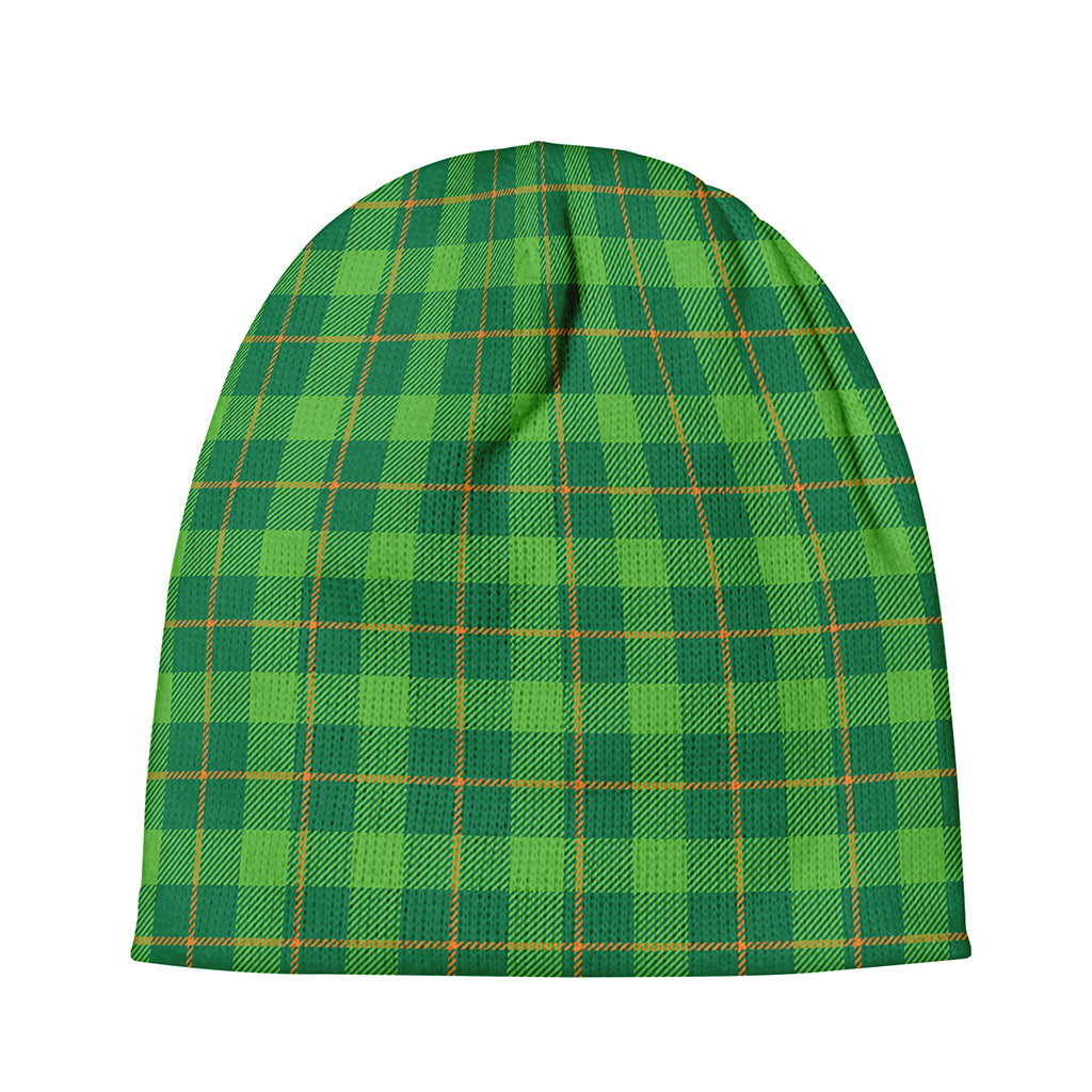 Shamrock Tartan St. Patrick's Day Print Beanie
