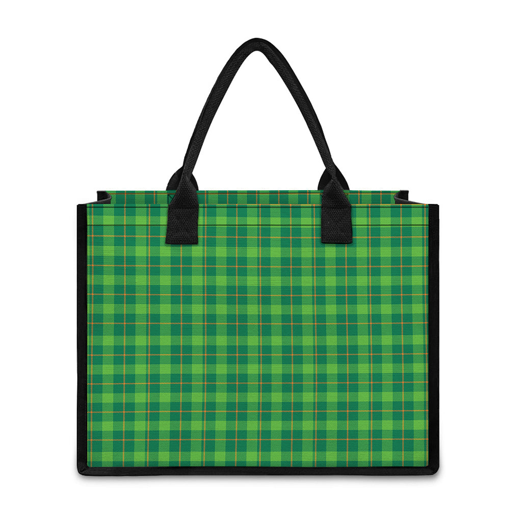 Shamrock Tartan St. Patrick's Day Print Canvas Tote Bag