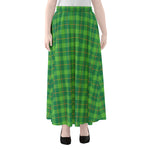 Shamrock Tartan St. Patrick's Day Print Chiffon Maxi Skirt
