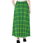 Shamrock Tartan St. Patrick's Day Print Chiffon Maxi Skirt
