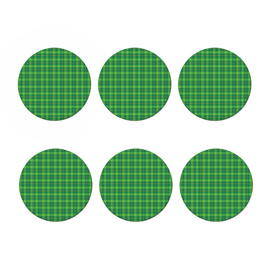 Shamrock Tartan St. Patrick's Day Print Coaster Set