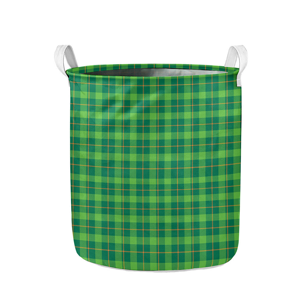Shamrock Tartan St. Patrick's Day Print Collapsible Laundry Basket