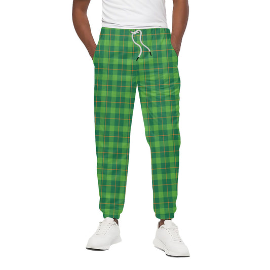 Shamrock Tartan St. Patrick's Day Print Cotton Pants