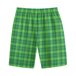 Shamrock Tartan St. Patrick's Day Print Cotton Shorts