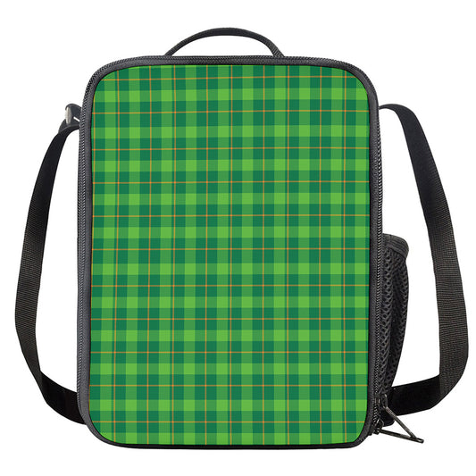 Shamrock Tartan St. Patrick's Day Print Crossbody Lunch Bag