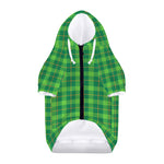 Shamrock Tartan St. Patrick's Day Print Dog Zip Up Hoodie