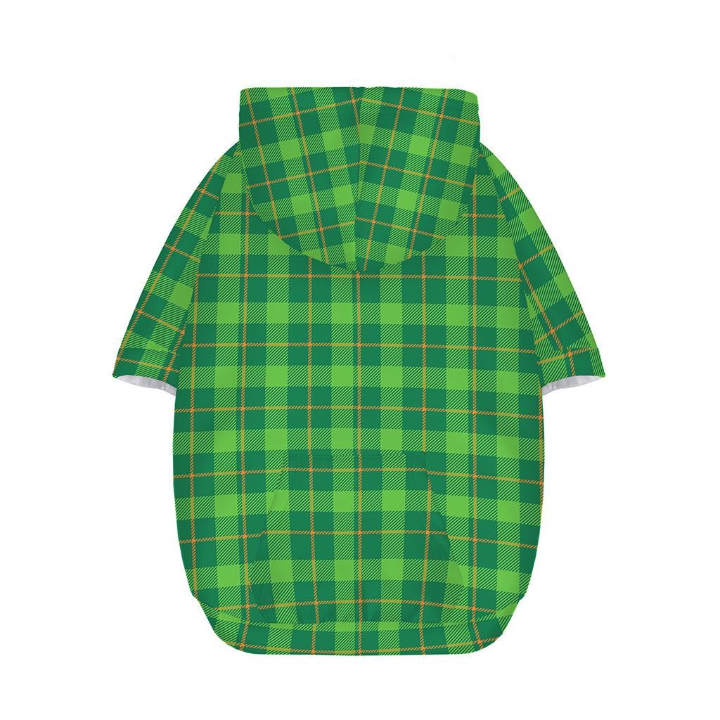 Shamrock Tartan St. Patrick's Day Print Dog Zip Up Hoodie