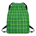 Shamrock Tartan St. Patrick's Day Print Drawstring Backpack