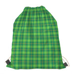 Shamrock Tartan St. Patrick's Day Print Drawstring Bag
