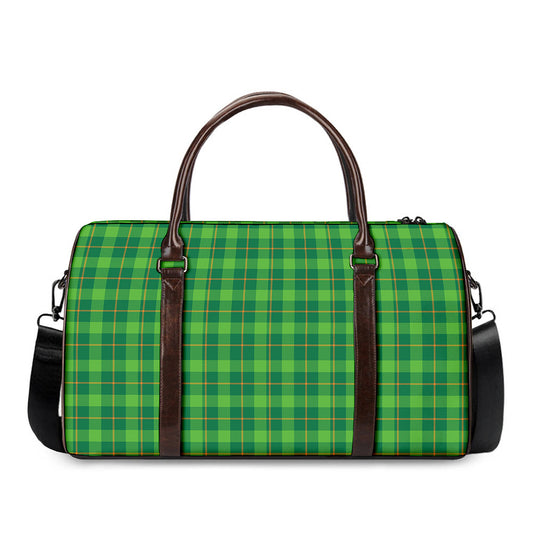 Shamrock Tartan St. Patrick's Day Print Duffle Bag