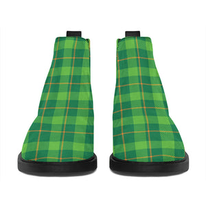 Shamrock Tartan St. Patrick's Day Print Flat Ankle Boots