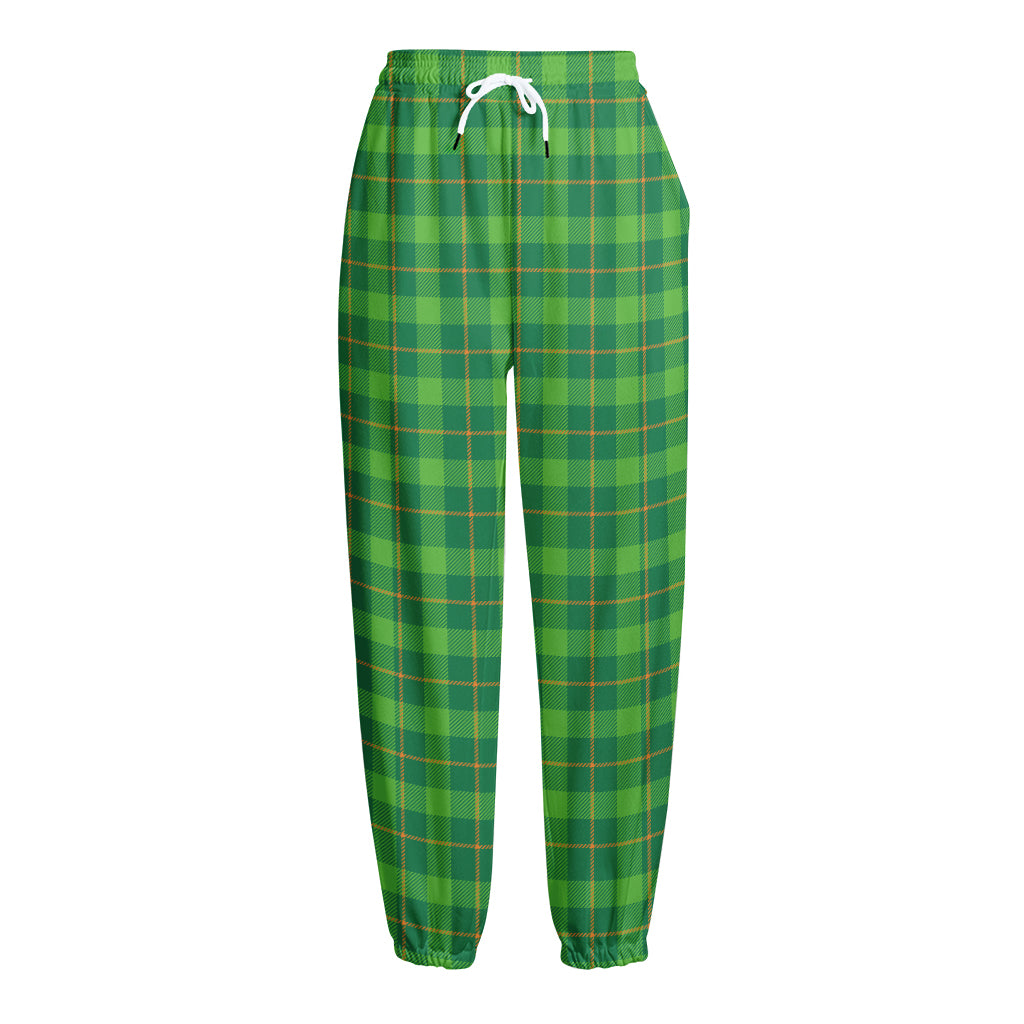 Shamrock Tartan St. Patrick's Day Print Fleece Lined Knit Pants