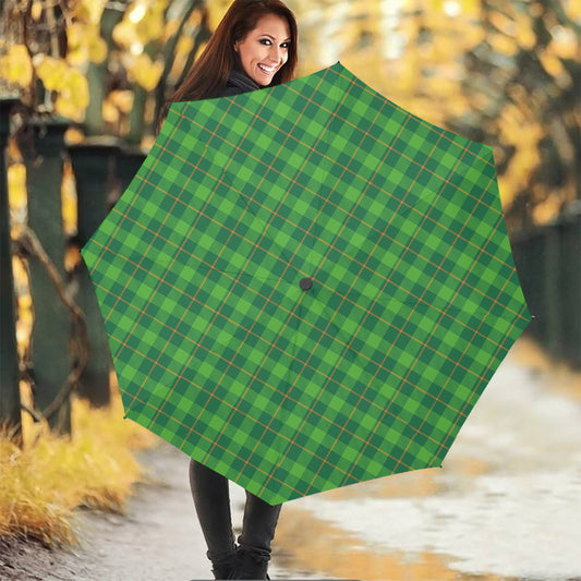 Shamrock Tartan St. Patrick's Day Print Foldable Umbrella