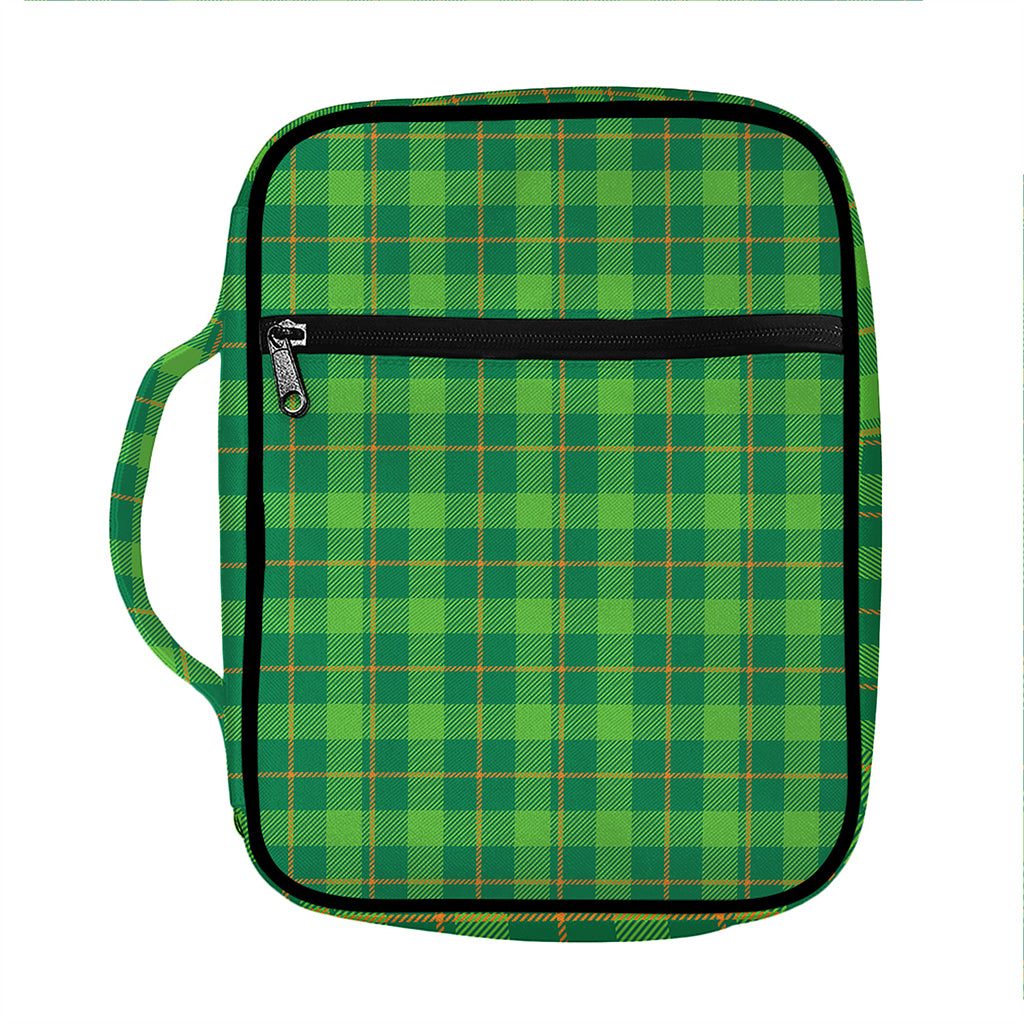 Shamrock Tartan St. Patrick's Day Print Front Pocket Bible Bag