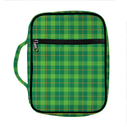 Shamrock Tartan St. Patrick's Day Print Front Pocket Bible Bag