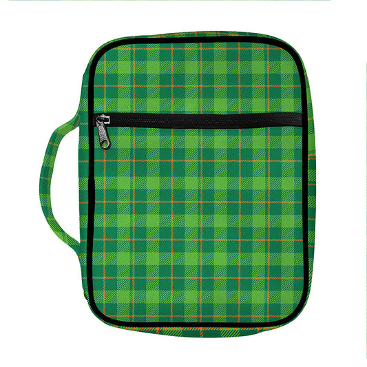 Shamrock Tartan St. Patrick's Day Print Front Pocket Bible Bag