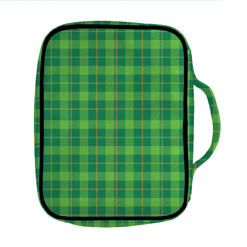 Shamrock Tartan St. Patrick's Day Print Front Pocket Bible Bag