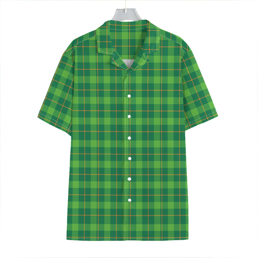 Shamrock Tartan St. Patrick's Day Print Hawaiian Shirt