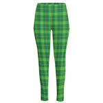 Shamrock Tartan St. Patrick's Day Print High-Waisted Pocket Leggings