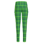 Shamrock Tartan St. Patrick's Day Print High-Waisted Pocket Leggings