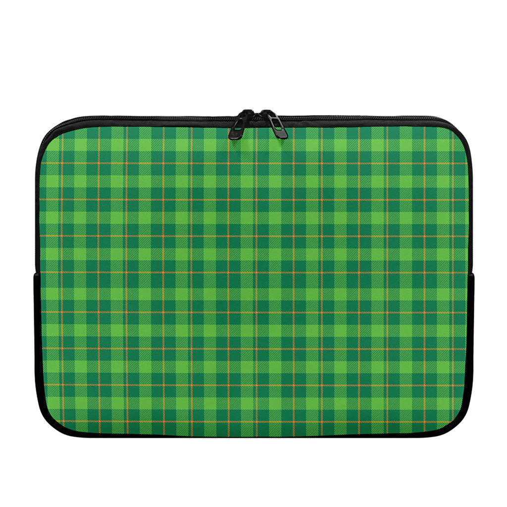Shamrock Tartan St. Patrick's Day Print Laptop Sleeve