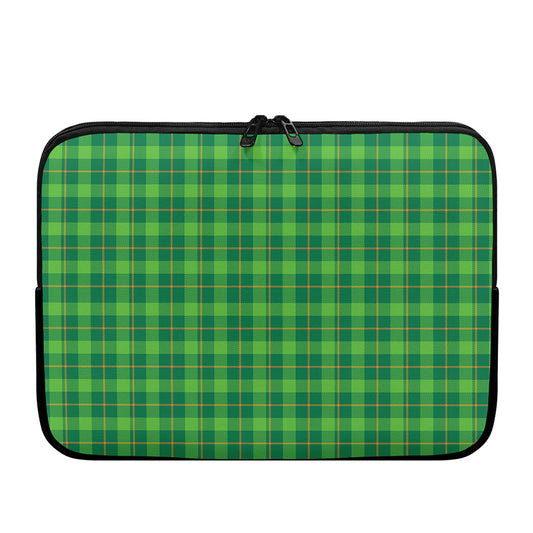 Shamrock Tartan St. Patrick's Day Print Laptop Sleeve