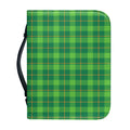 Shamrock Tartan St. Patrick's Day Print Leather Bible Cover